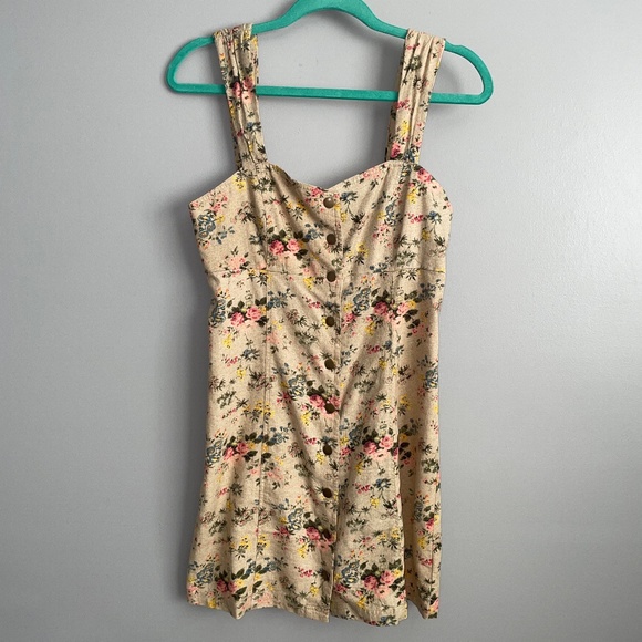 EUC Laura Ashley x Urban Outfitters Button-Front Mini Dress Floral Size Small - Picture 4 of 10